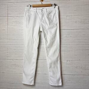J Jill Jeans Womens Size 6 White Authentic Fit Slim Ankle Denim Cotton Stretch